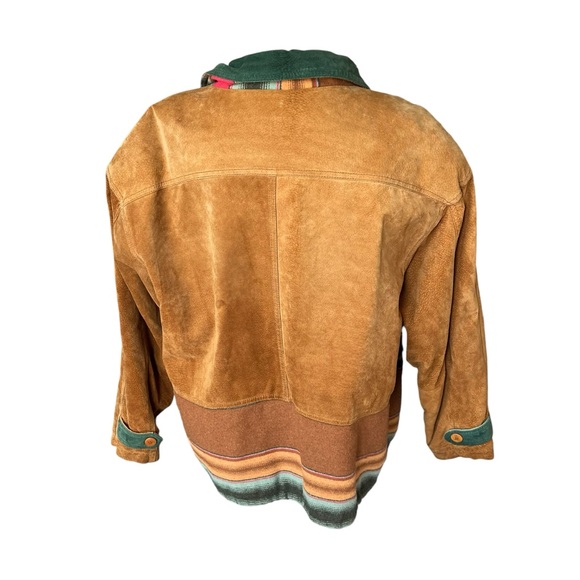 VTG 80s Brandon Thomas Leather Wool Quilt Stitch Lined Coat Jacket Men medium - Picture 2 of 9